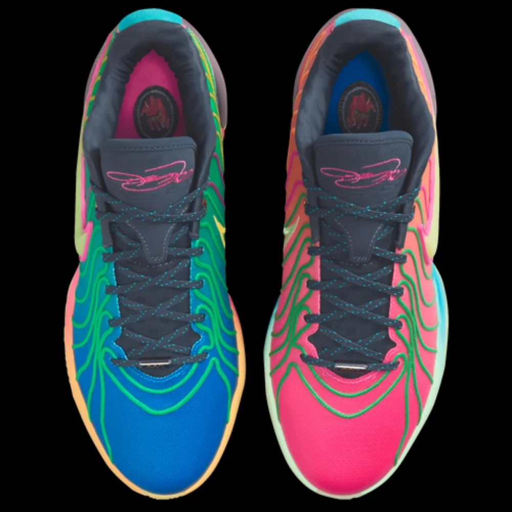 Nike Lebron XXI Men's Vapor Green / Laser Fuschia / Photo Blue - Picture 4 of 8